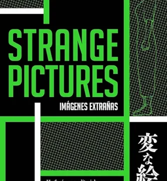 Portada del libro de Uketsu Strange Picture, en el que tras un fondo negro se ven en color verde las letras del título y algunas lineas y franjas también verdes.