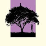 imagen de la portada de la novela el jacarandá de Gael Faye, en la que sobre un fondo lila se ve la silueta de una jaracandá y bajo sus ramas la silueta de una persona.