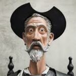 imagen de don quijote con un gorro de época