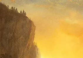 portada de la novela de Miranda july A cuatro patas en la que se ve un acantilado en una puesta de sol