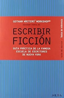 portada del libro escribir ficción en la que sobre un fondo azul se ve otro rojo con el título del libro