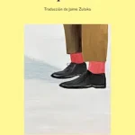 portada de la novela despedidas de julian barnes en la que se ven las piernas hasta la altura de las rodillas de una persona con pantalones marrones y calcetines rosas