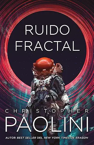 portada de la novela de Christopher Paolini, en la que se ve un astronauta y detras de el un agujero negro