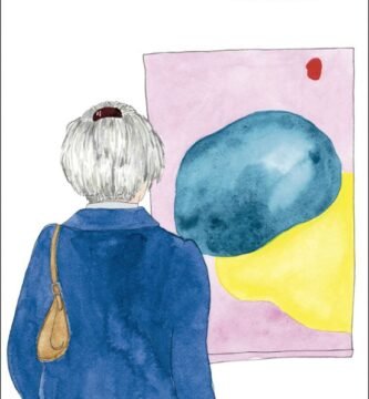portada de ruth de adriana riva en la que se observa el dibujo de una mujer de espaldas mirando un cuadro